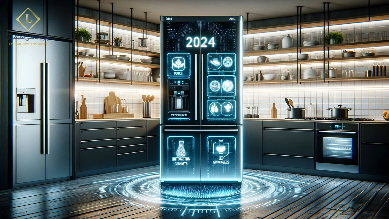revolutionary 2024 refrigerators modern home technology unveiled poster یخچال‌های 2024: انقلابی در خانه‌های مدرن با تکنولوژی‌های پیشگام