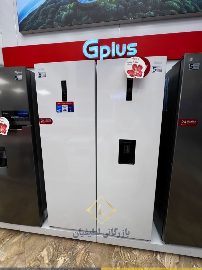 Product image logo latifianshop GRF M2720W 2 1 یخچال و فریزر دوقلو 30 فوت جی پلاس مدل GRF-P27۳7FL