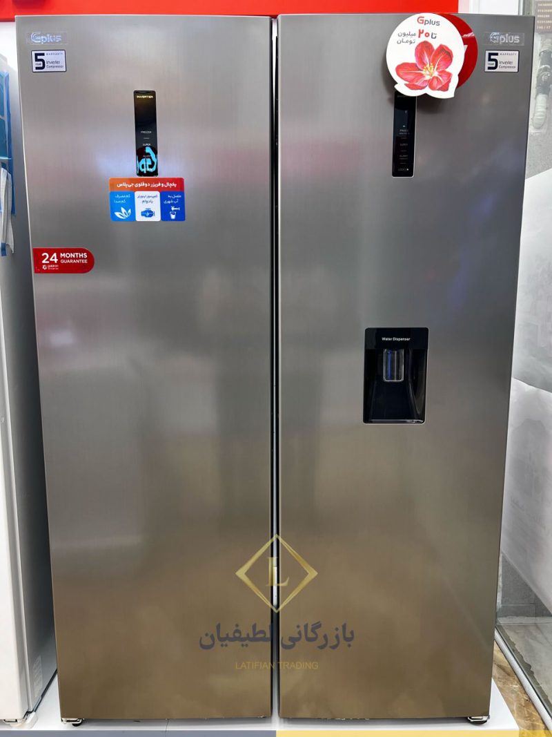 Product image logo latifianshop GRF M2720W 2 2 یخچال و فریزر دوقلو 30 فوت جی پلاس مدل GRF-P27۳7FL