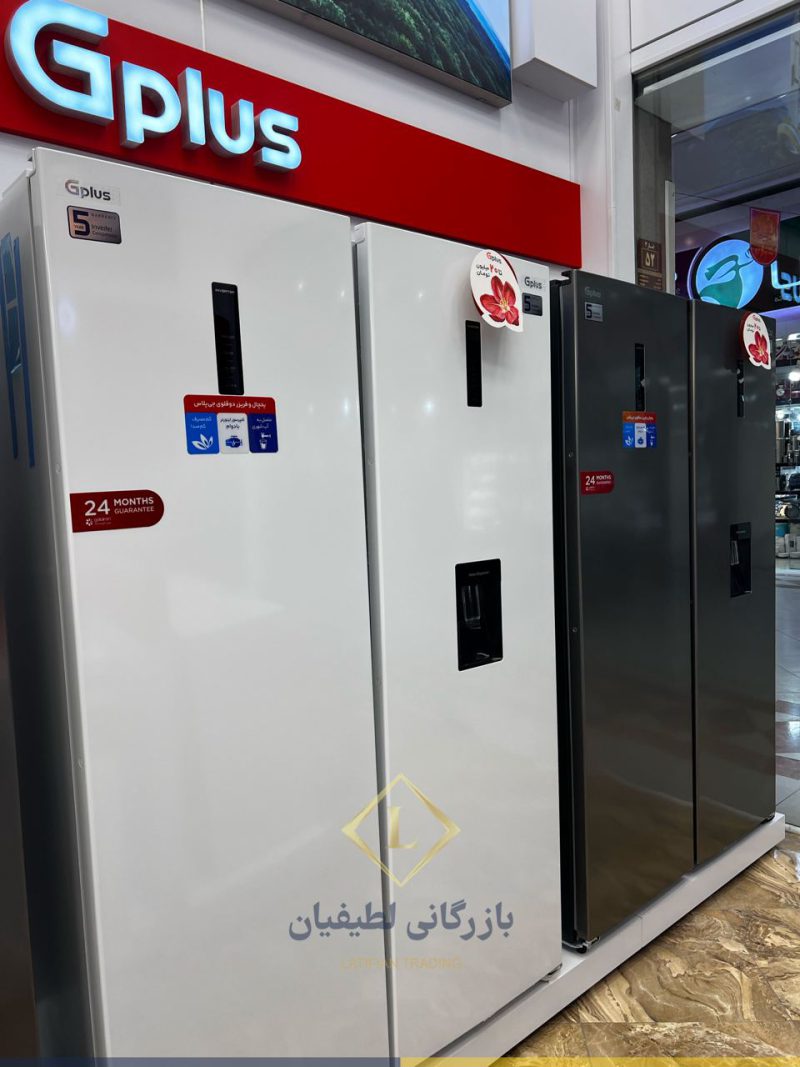 Product image logo latifianshop GRF M2720W 2 3 یخچال و فریزر دوقلو 30 فوت جی پلاس مدل GRF-P27۳7FL