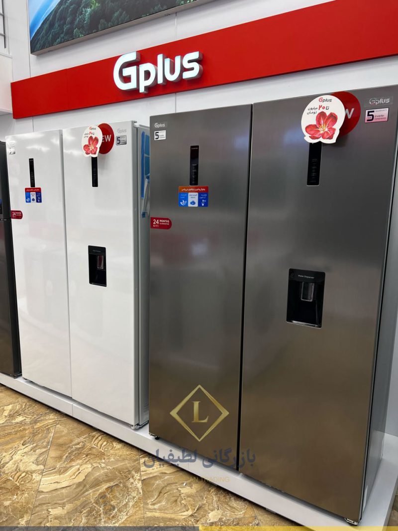 Product image logo latifianshop GRF M2720W 2 4 یخچال و فریزر دوقلو 30 فوت جی پلاس مدل GRF-P27۳7FL